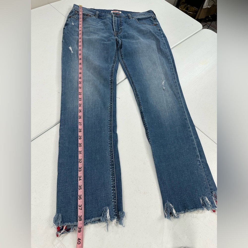 Johnny Was The Tomboy Mid Rise Relaxed Tapered Jeans Distressed Boho Western 29 - Picture 7 of 13